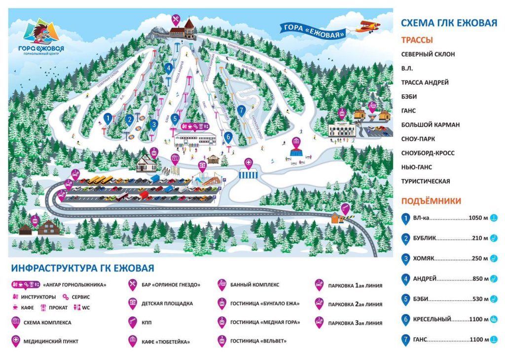 Схема комплекса — Горнолыжный центр ГК Ежовая